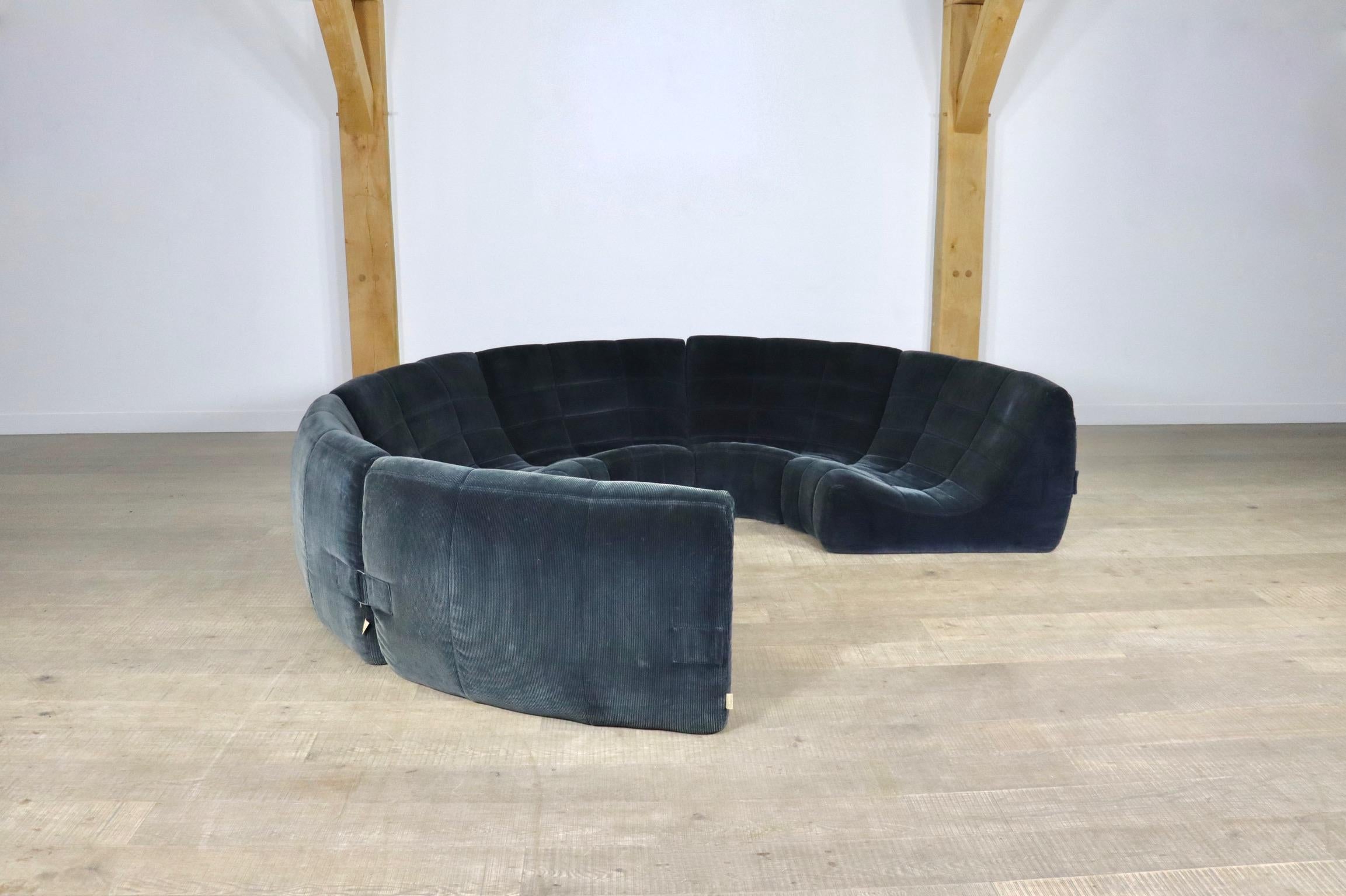 Velours Canapé Gilda de Michel Ducaroy pour Ligne Roset, 1972
