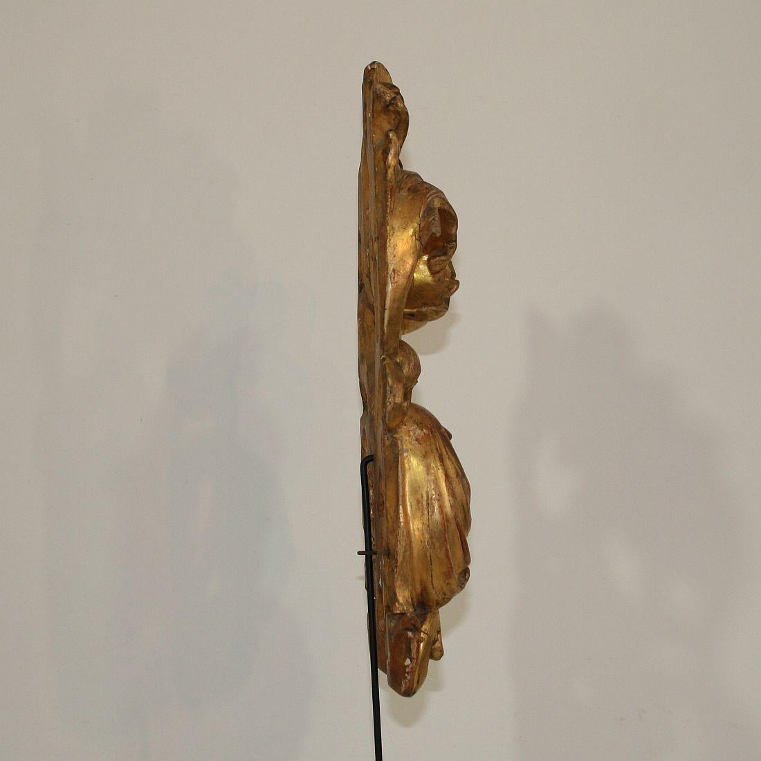 Gilded 18th Century Italian Baroque Carved Wooden Curl 2