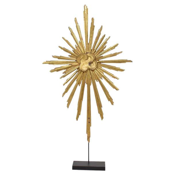 Gilded 18th Century Italian Baroque Carved Wooden Sun For Sale at ...