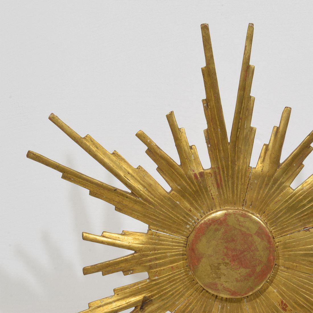 Gilded 19th Century Italian Baroque Style Carved Wooden Sun 3