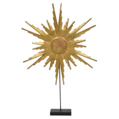 Sole in legno intagliato dorato in stile barocco italiano del XIX secolo