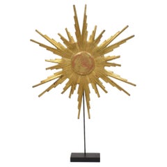 Gilded 19th Century Italian Baroque Style Carved Wooden Sun