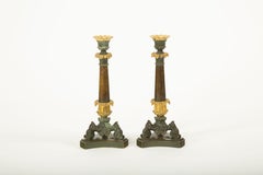 Gilded Acanthus: Pair of 19th Century French Bronze Candlesticks