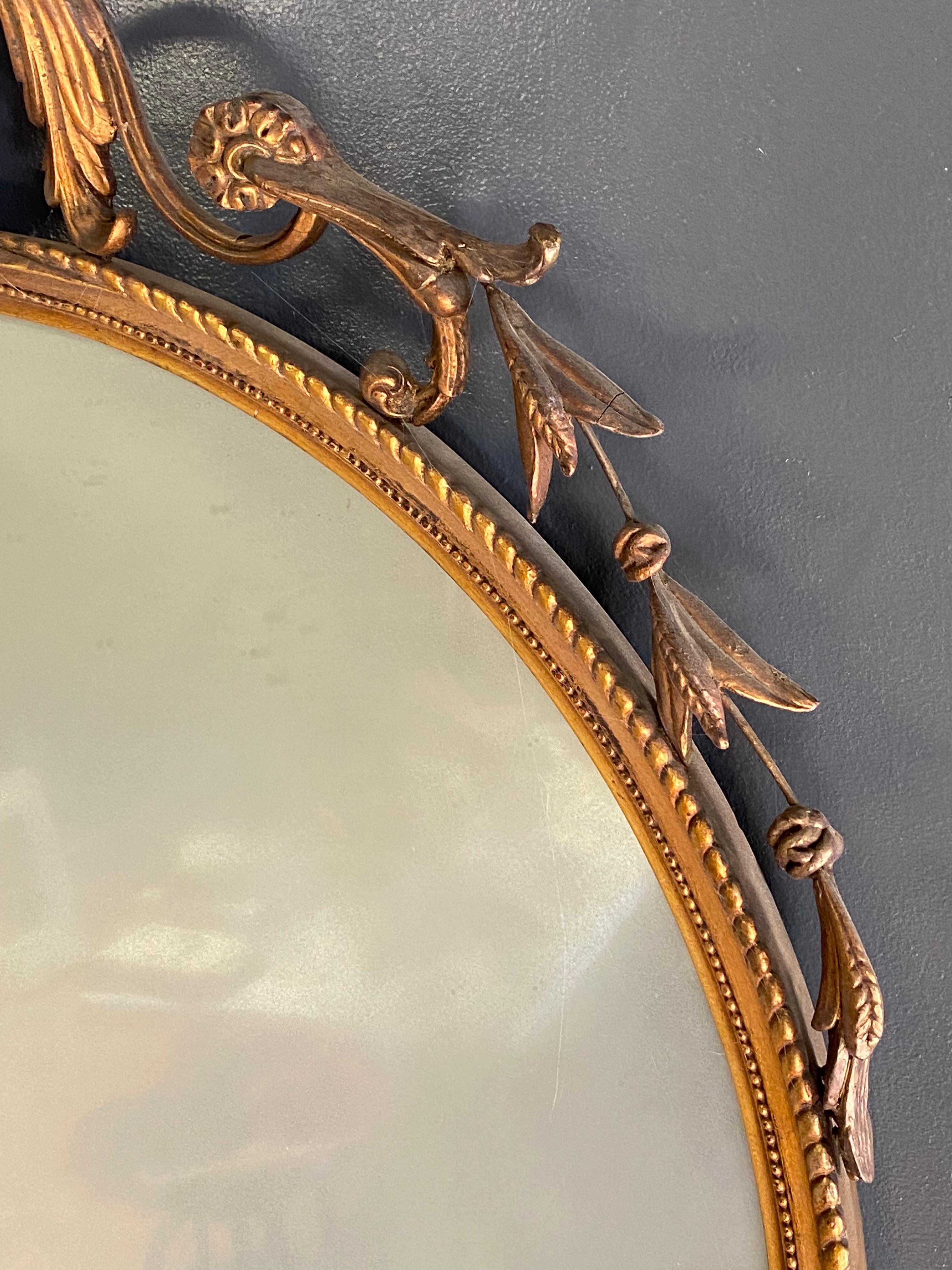 Gilded 1930s Adams Style Floral and Scroll Mirror 2