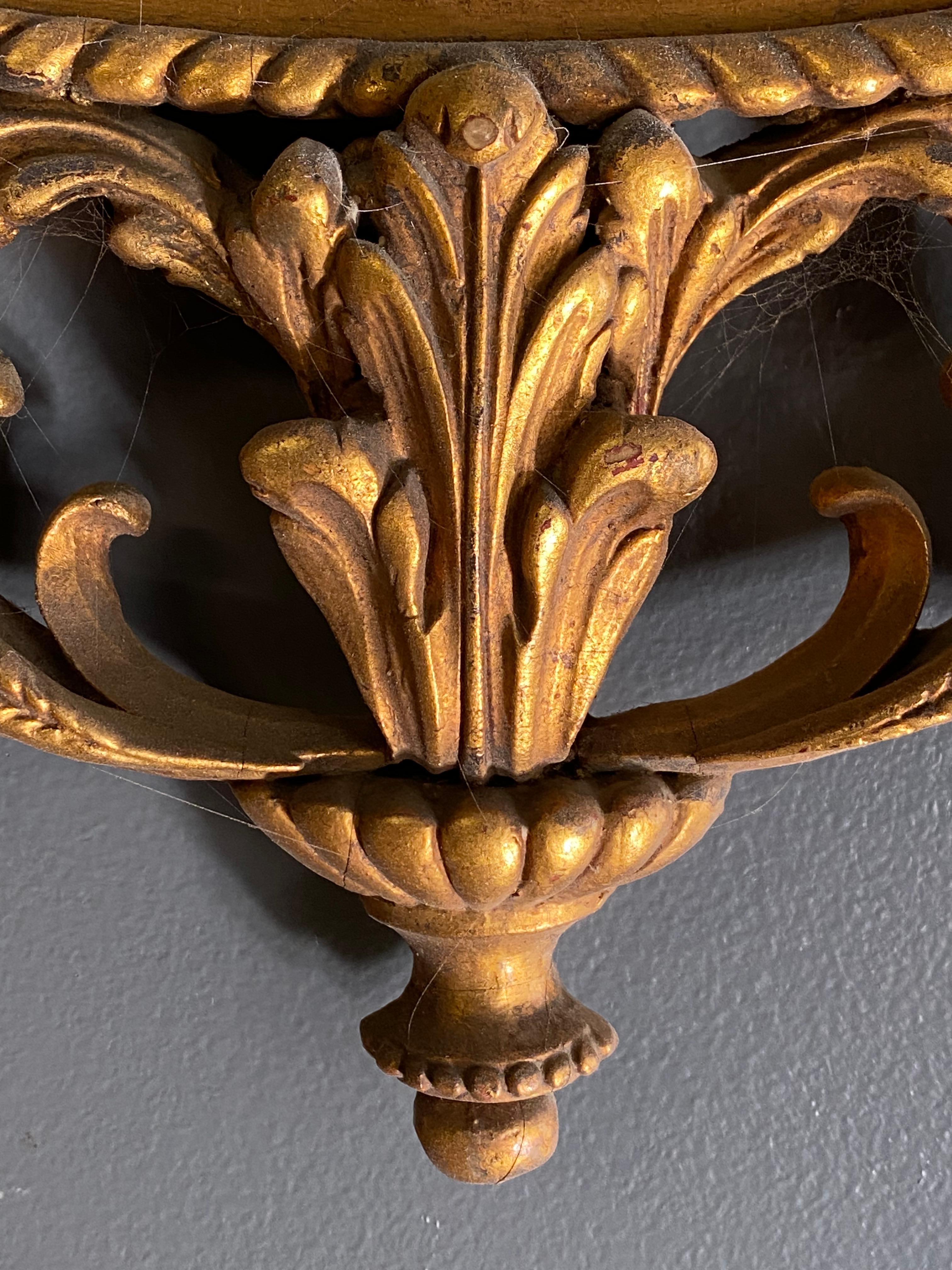 Gilded 1930s Adams Style Floral and Scroll Mirror 4