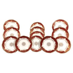 Gilded Age Coalport Porcelain Set of Desert Plates, Set of Twelve