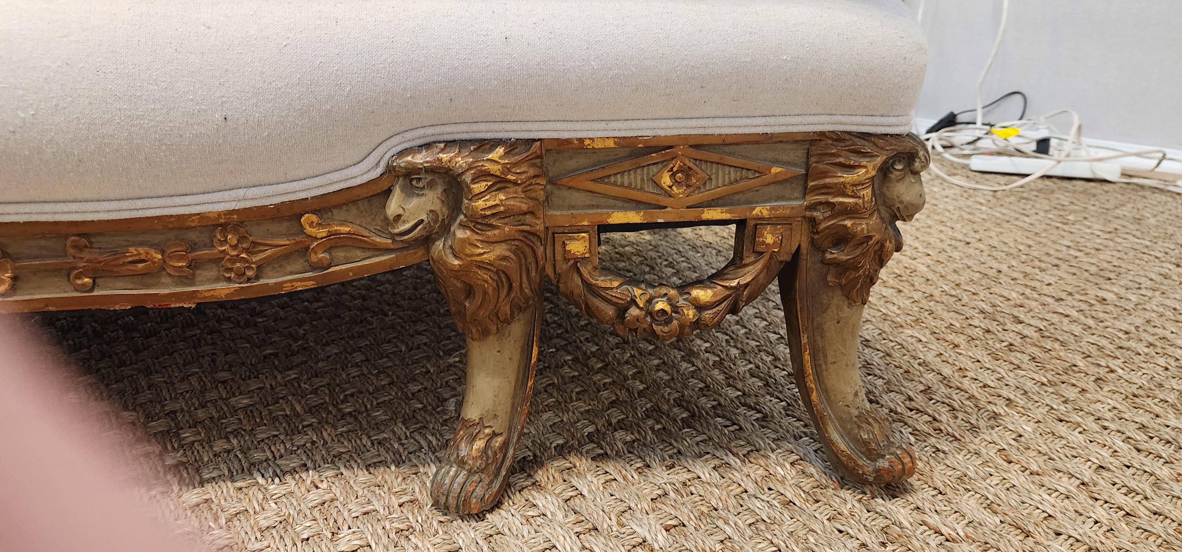 Gilded Age Highly Carved Chaise Lounge In Good Condition In Hudson, NY
