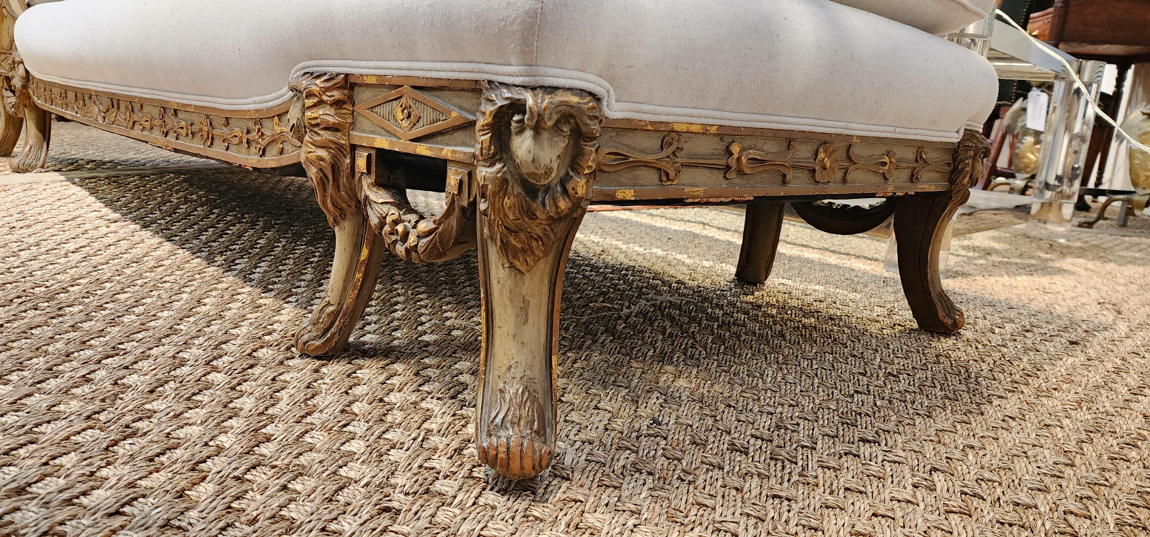 19th Century Gilded Age Highly Carved Chaise Lounge