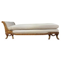 Vergoldete Zeitalter hoch geschnitzt Chaise Lounge