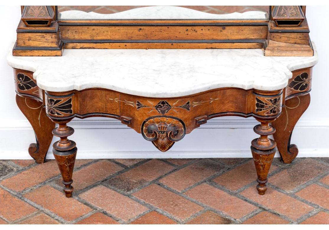 Specchio a figura intera Gilded Age Pier Marble Top in vendita 4