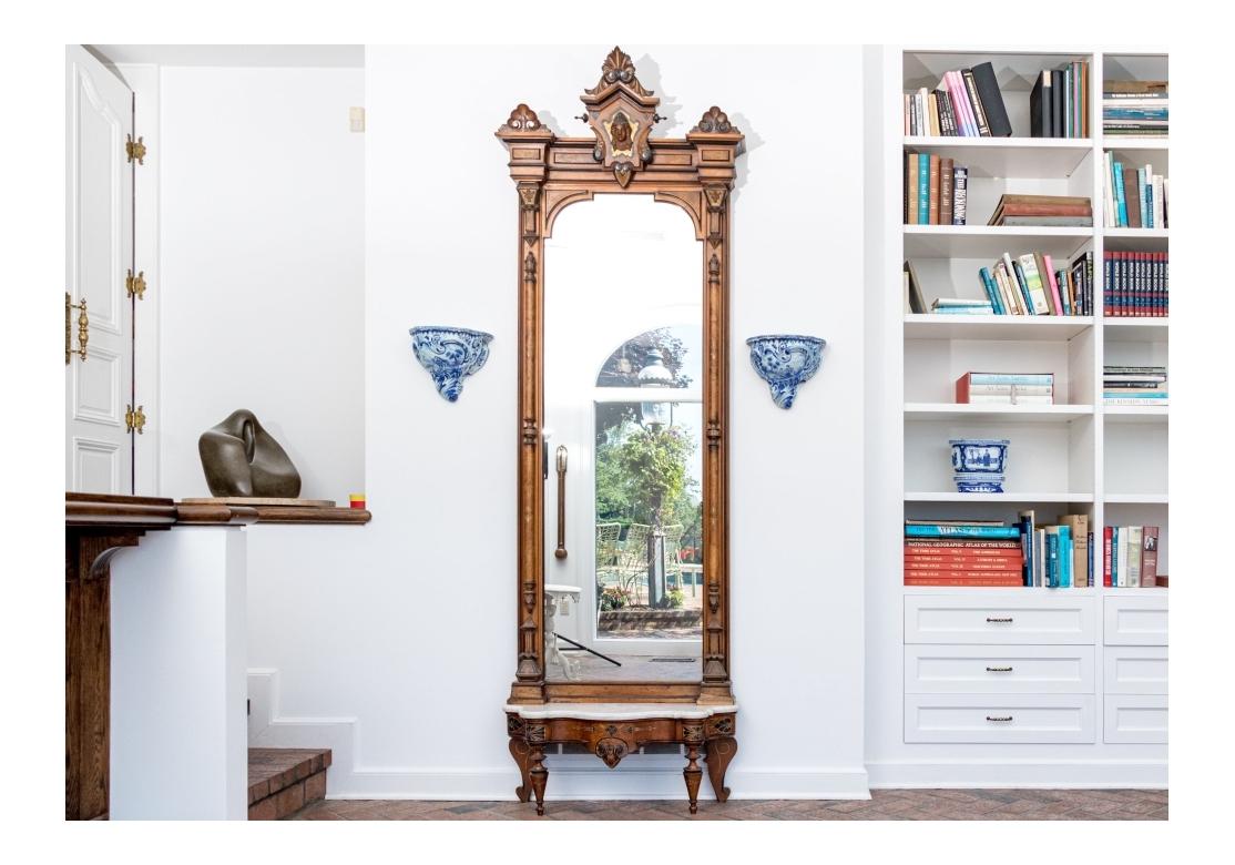 Specchio a figura intera Gilded Age Pier Marble Top in vendita 12