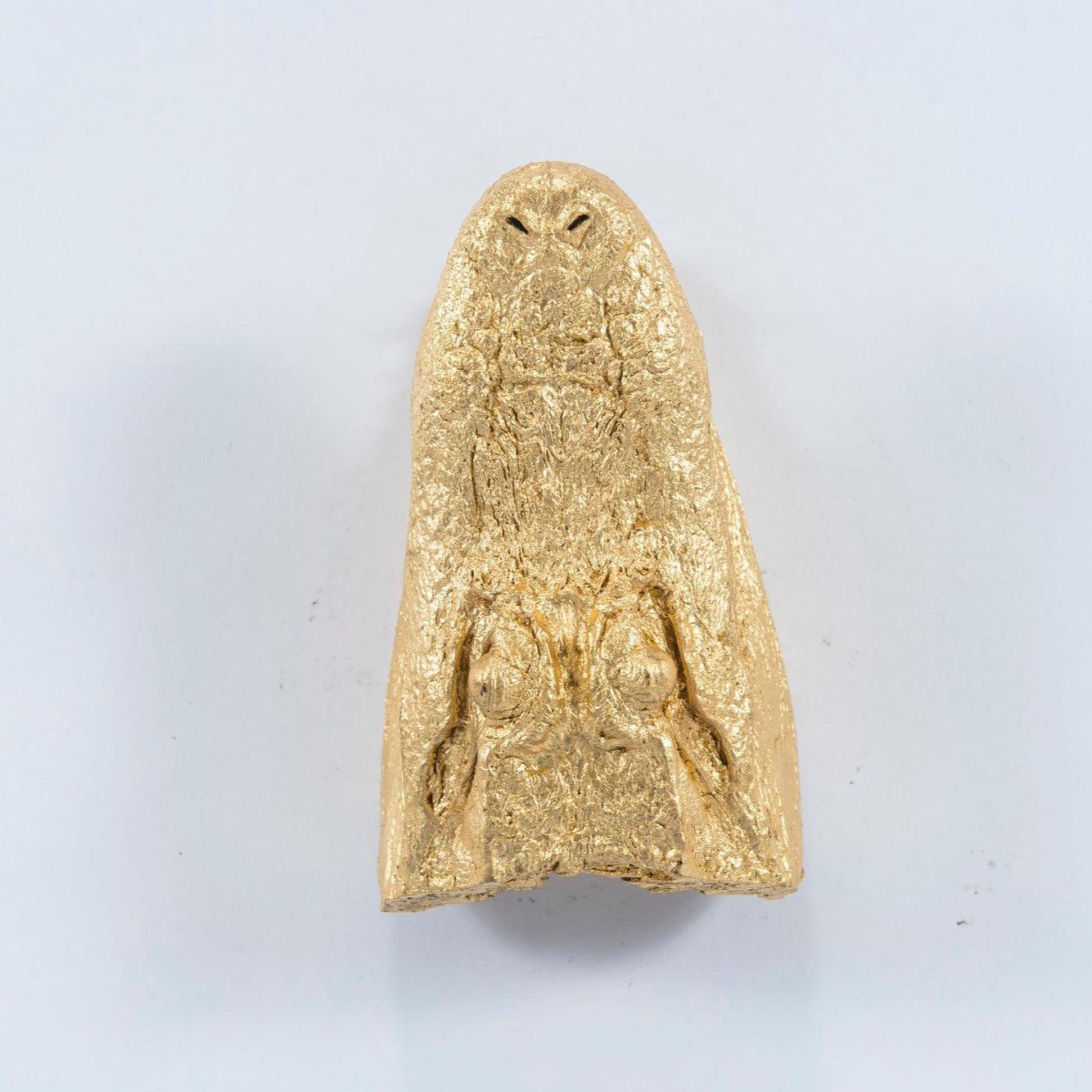 Contemporary Gilded Alligator Taxidermy Head For Sale