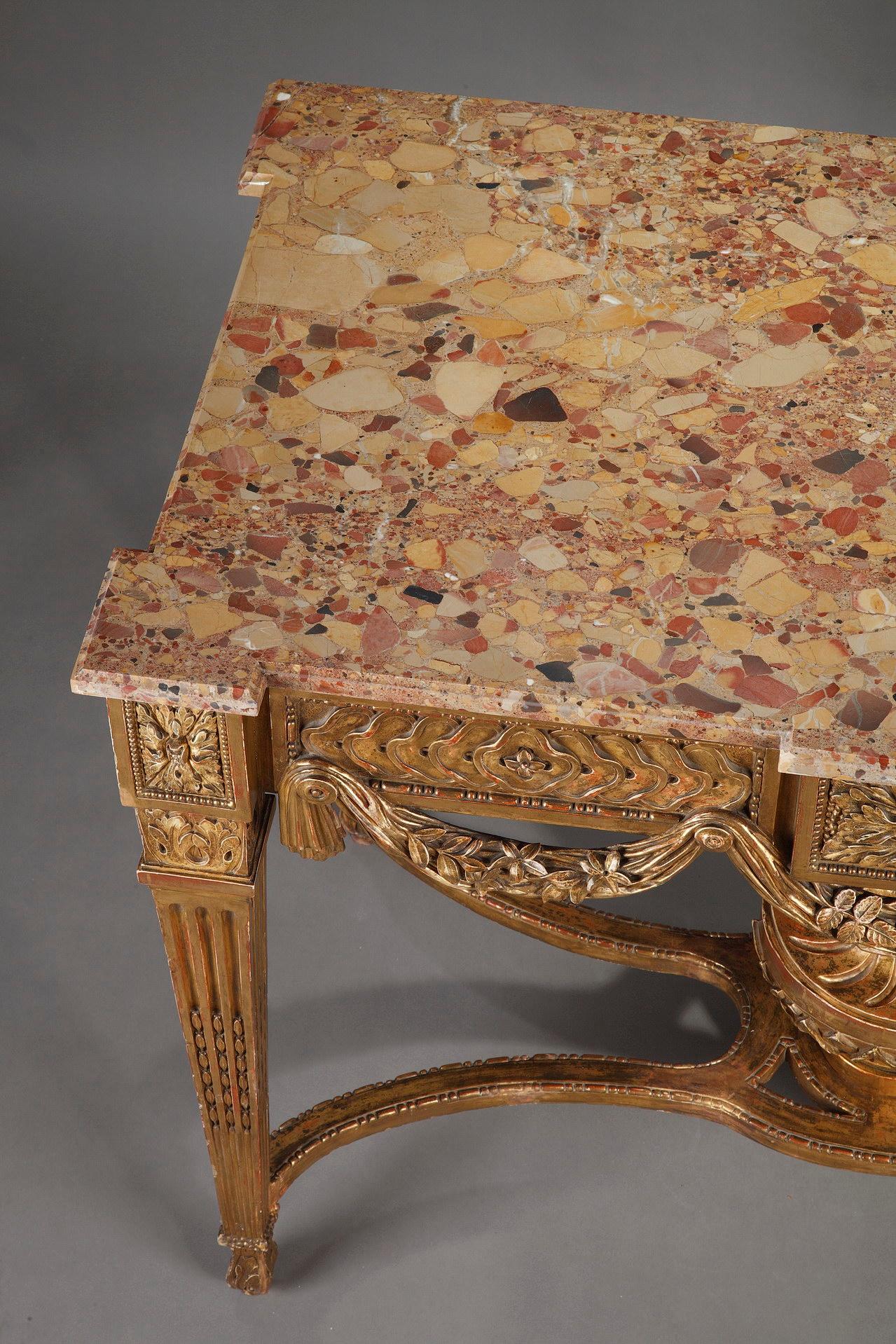 Gilded and Carved Wood Console in the Louis XVI Style 10
