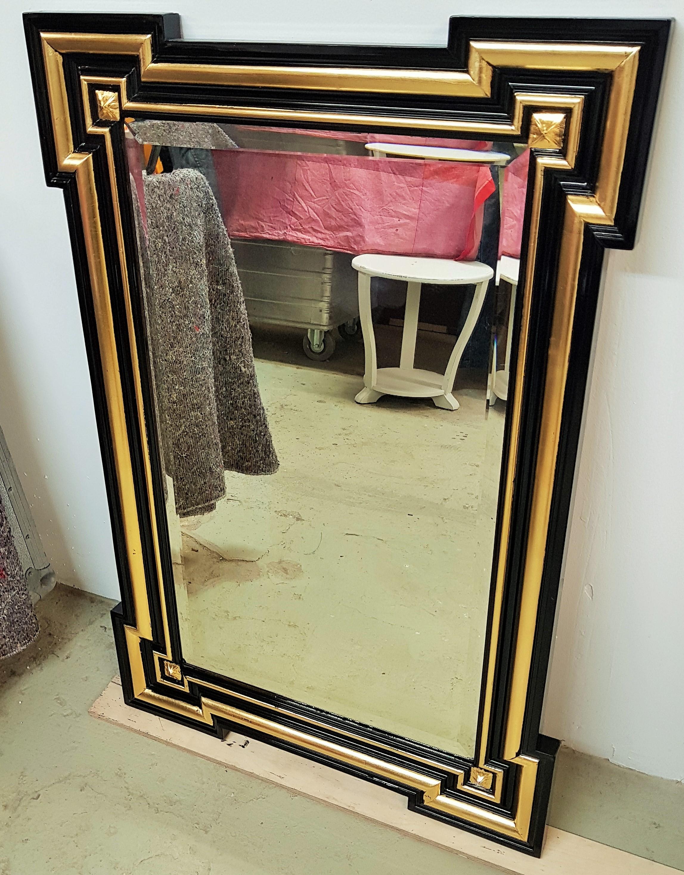 Gilded and Ebonized French Wall Mirror Napoléon III, 1860 In Good Condition In Saarbruecken, DE