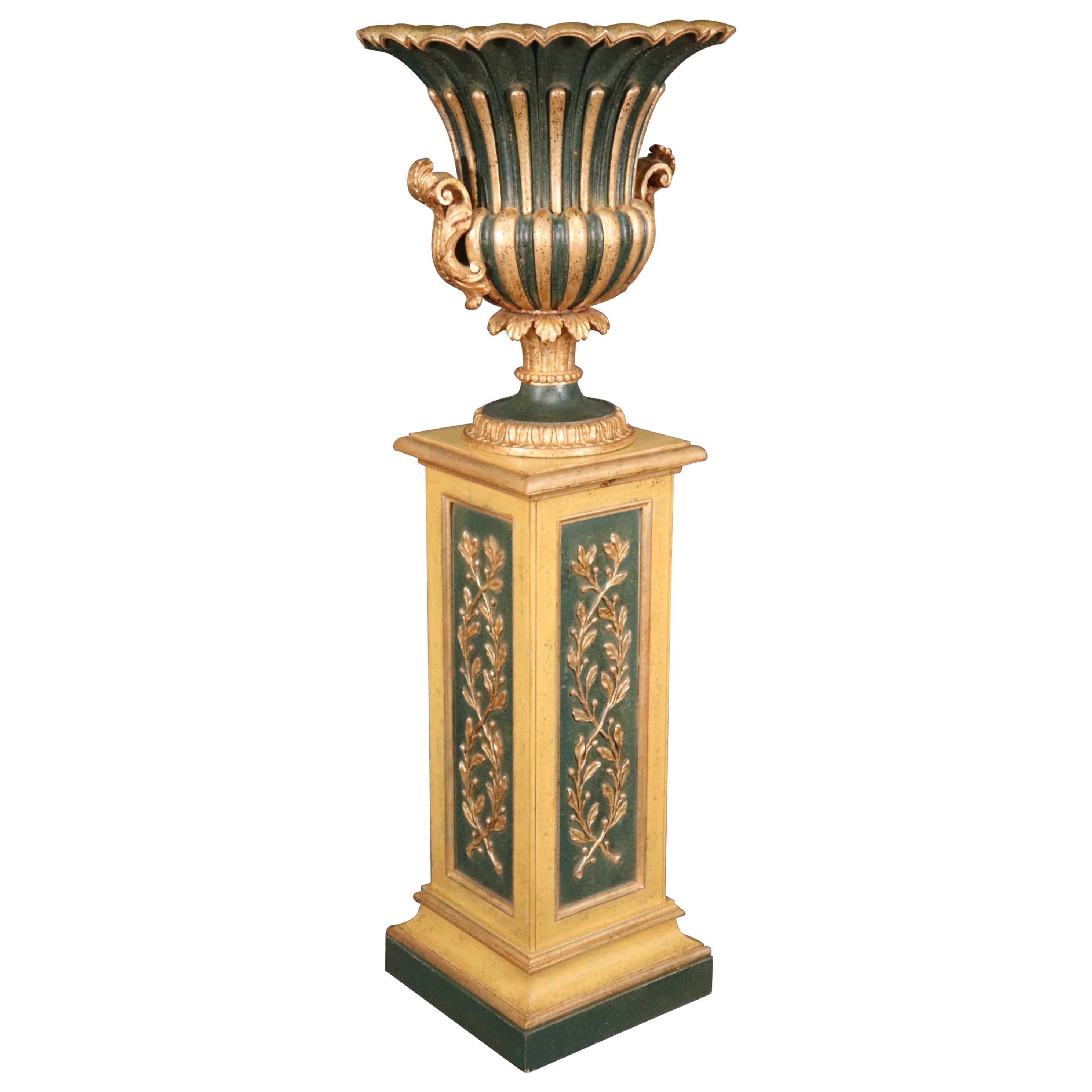 Gilded and Paint Decorated Venetian Style Floor Standing Plantstand Planter For Sale