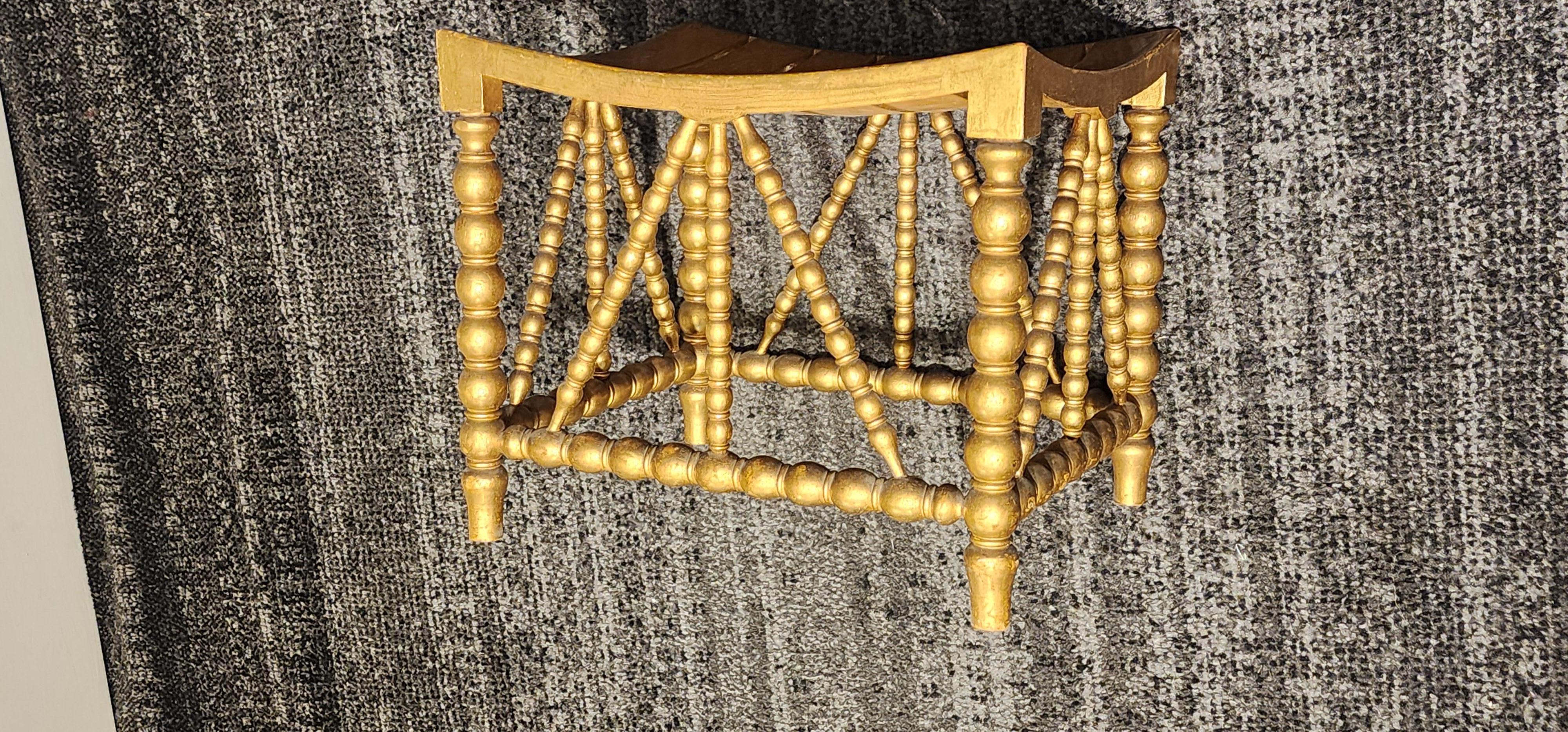 Gilded and Painted Thebes Stool American 1900 For Sale 4