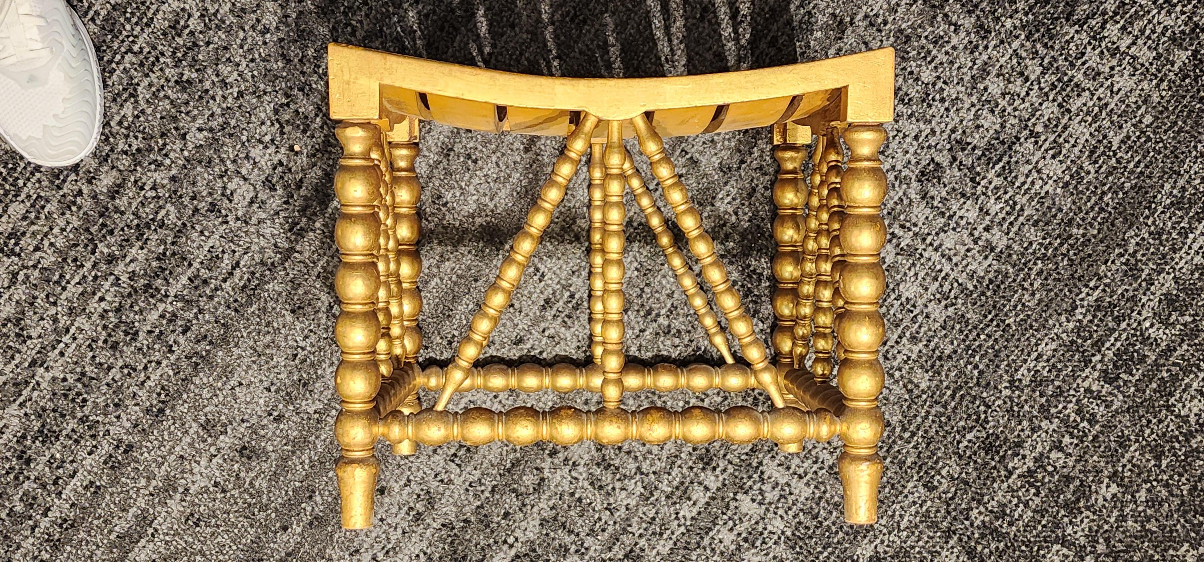 Early 20th Century Gilded and Painted Thebes Stool American 1900 For Sale