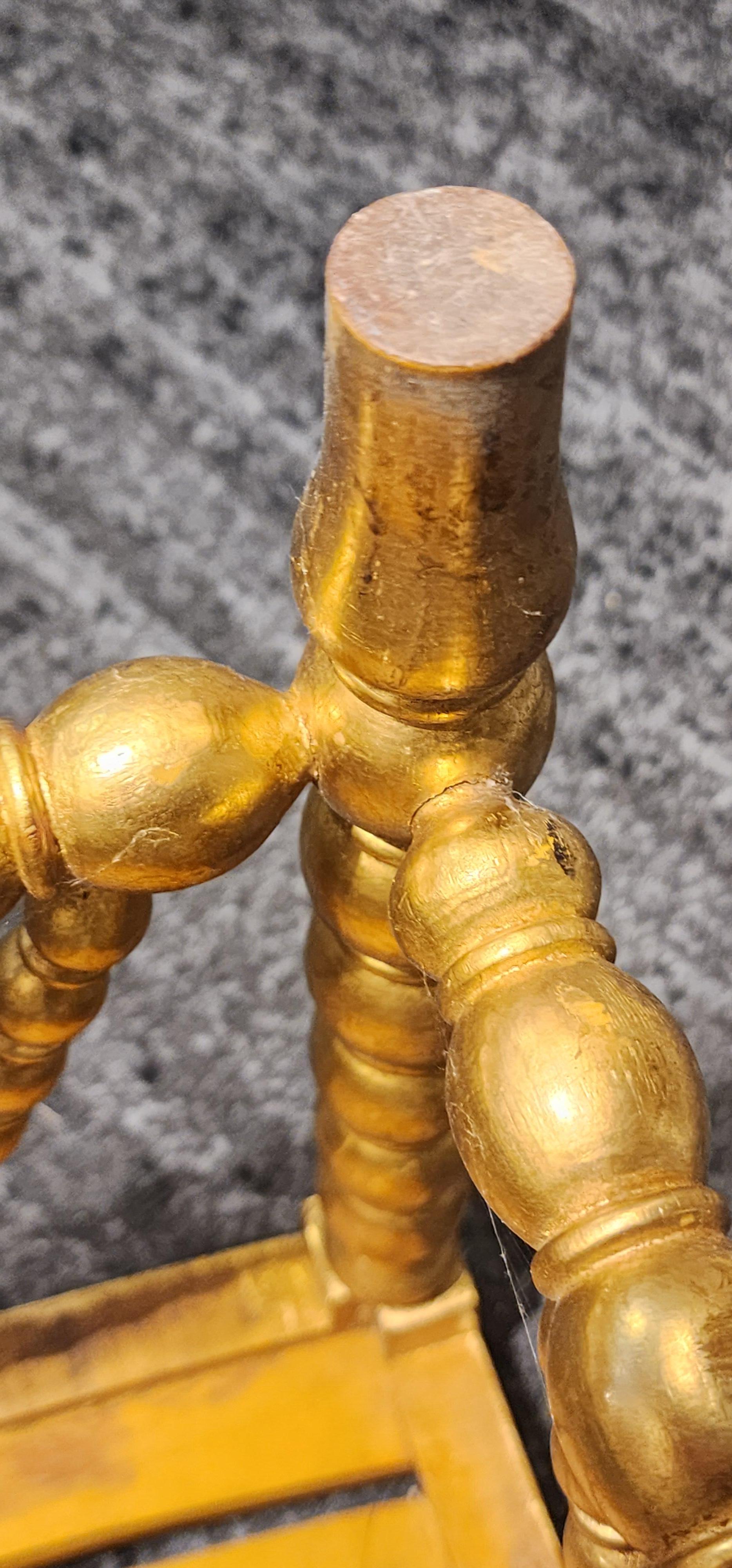 Gilded and Painted Thebes Stool American 1900 For Sale 2