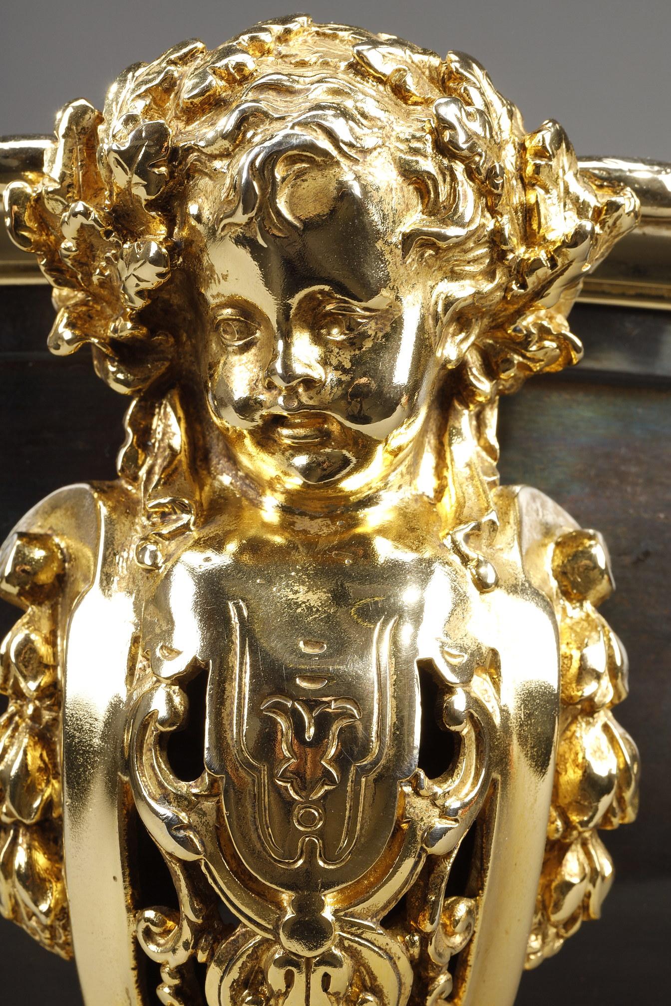 Bol en bronze doré et patiné, fin du 19ème siècle en vente 5