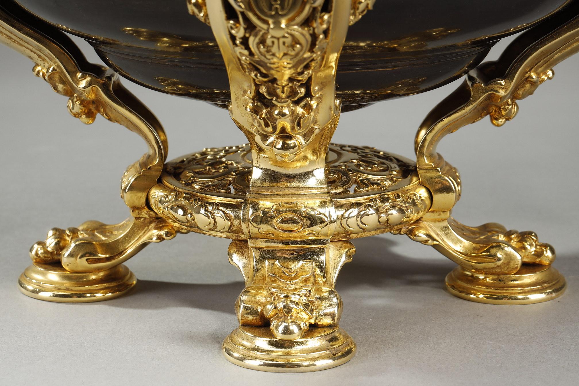Bol en bronze doré et patiné, fin du 19ème siècle en vente 10