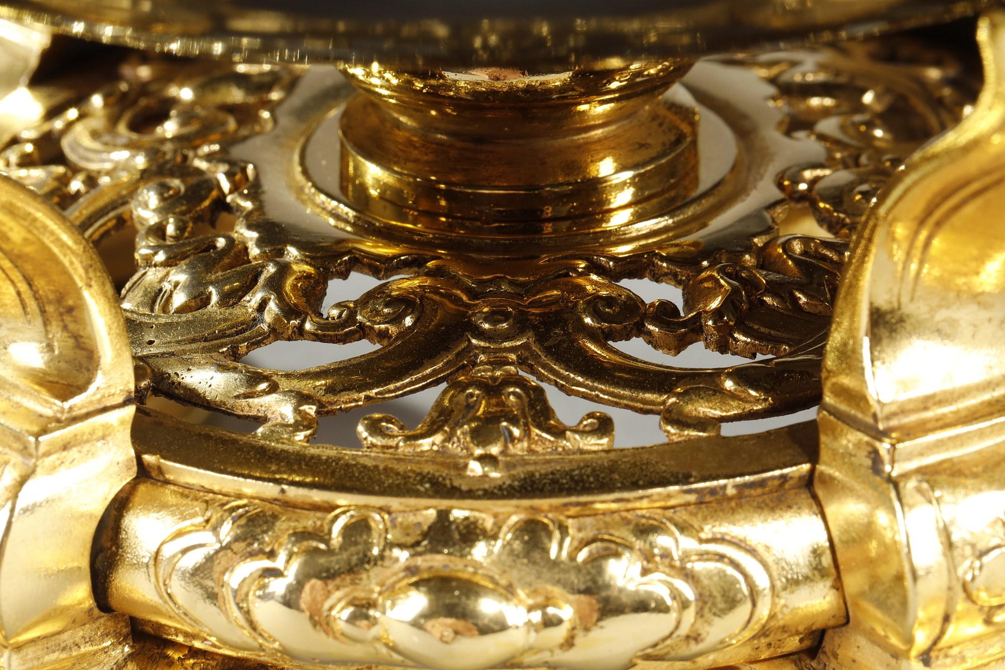 Gilded and Patinated Bronze Bowl, Late 19th Century For Sale 13