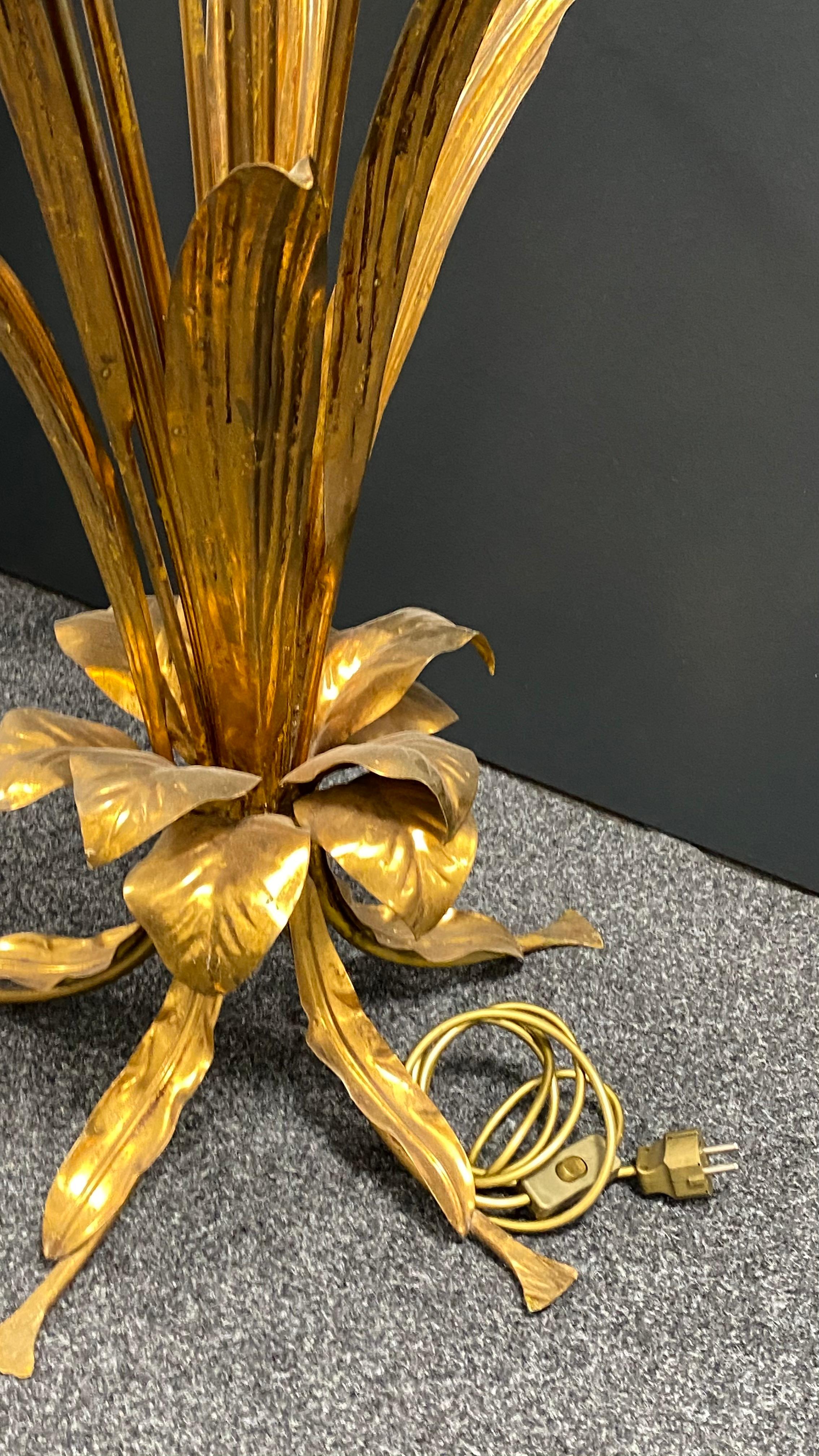 Gilded and Silver Flower Bunch Floral Floor Lamp by Hans Koegl, Germany, 1970s For Sale 3