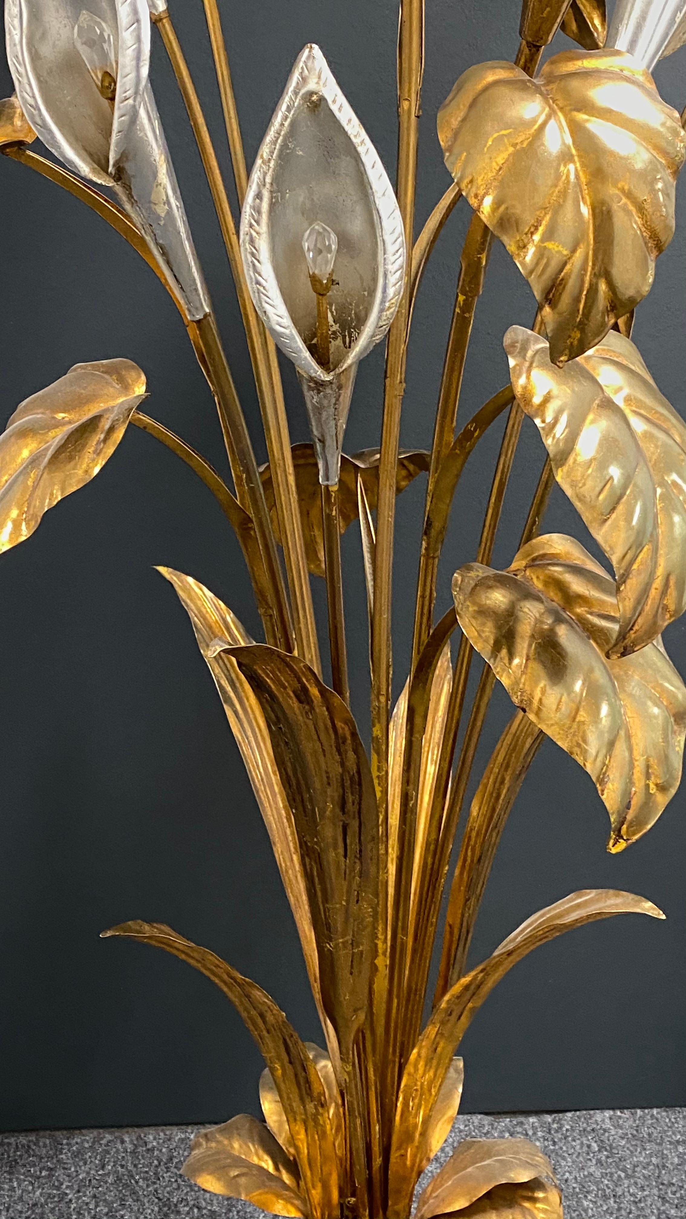 Lampadaire à fleurs en forme de boule en argent doré et doré de Hans Koegl, Allemagne, 1970 en vente 8