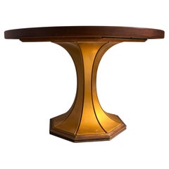 gilded and wood 1960s Italian round dining table, extendable