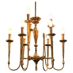 Used Gilded and Worked Brass Ceiling Lamp, 1950s