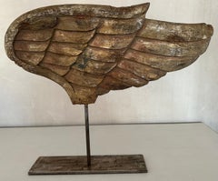Gilded Angel Wing on Stand