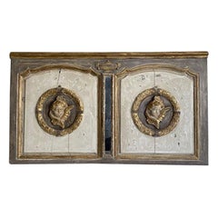Gilded Antique Italian Cherub Angel Panel with Mirror Detail
