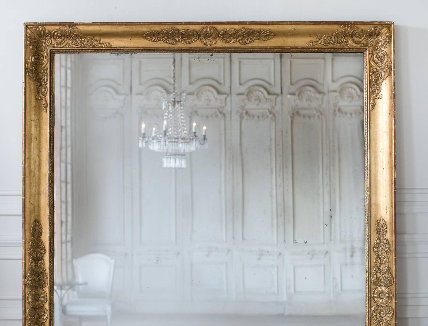 Gilded Antique Mirror, 1880 In Good Condition For Sale In Los Angeles, CA