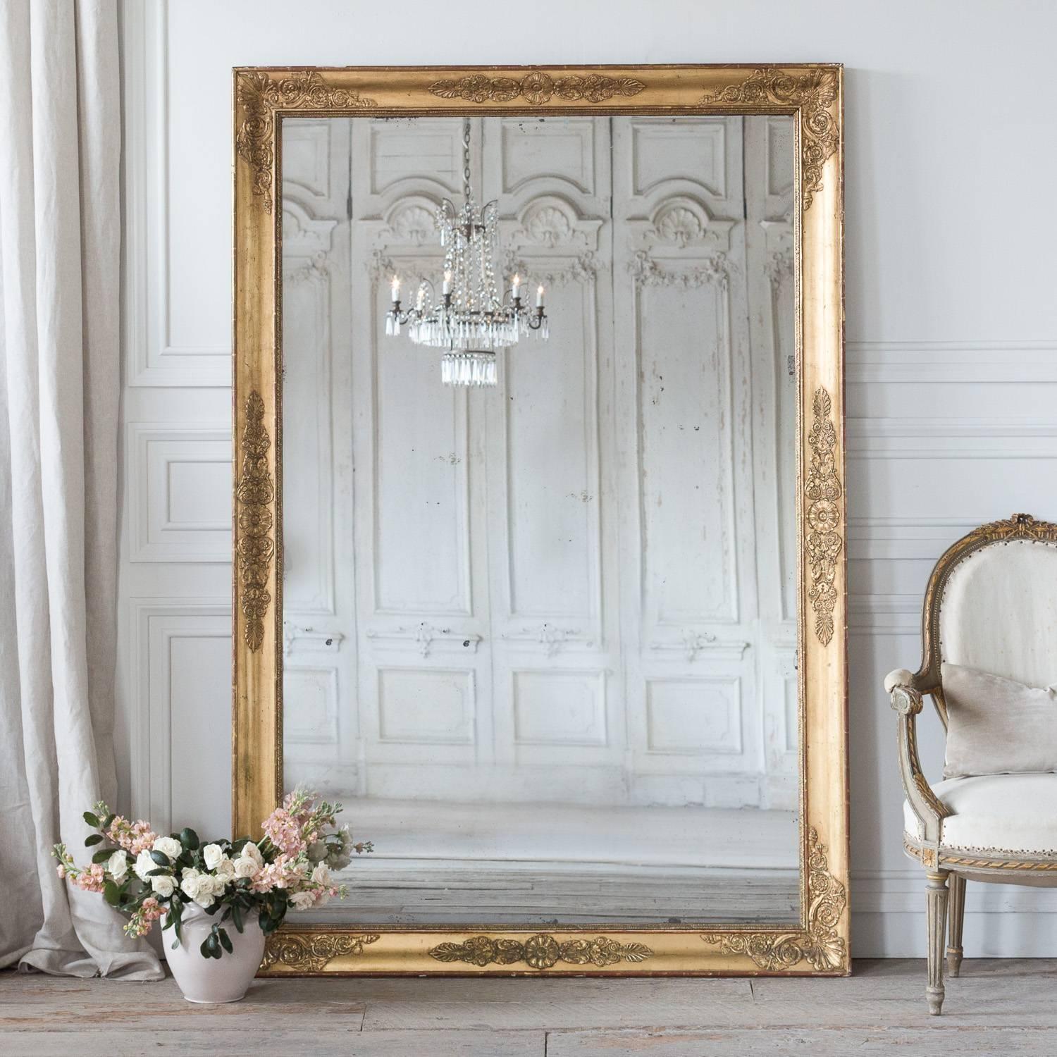 Late 19th Century Gilded Antique Mirror, 1880 For Sale