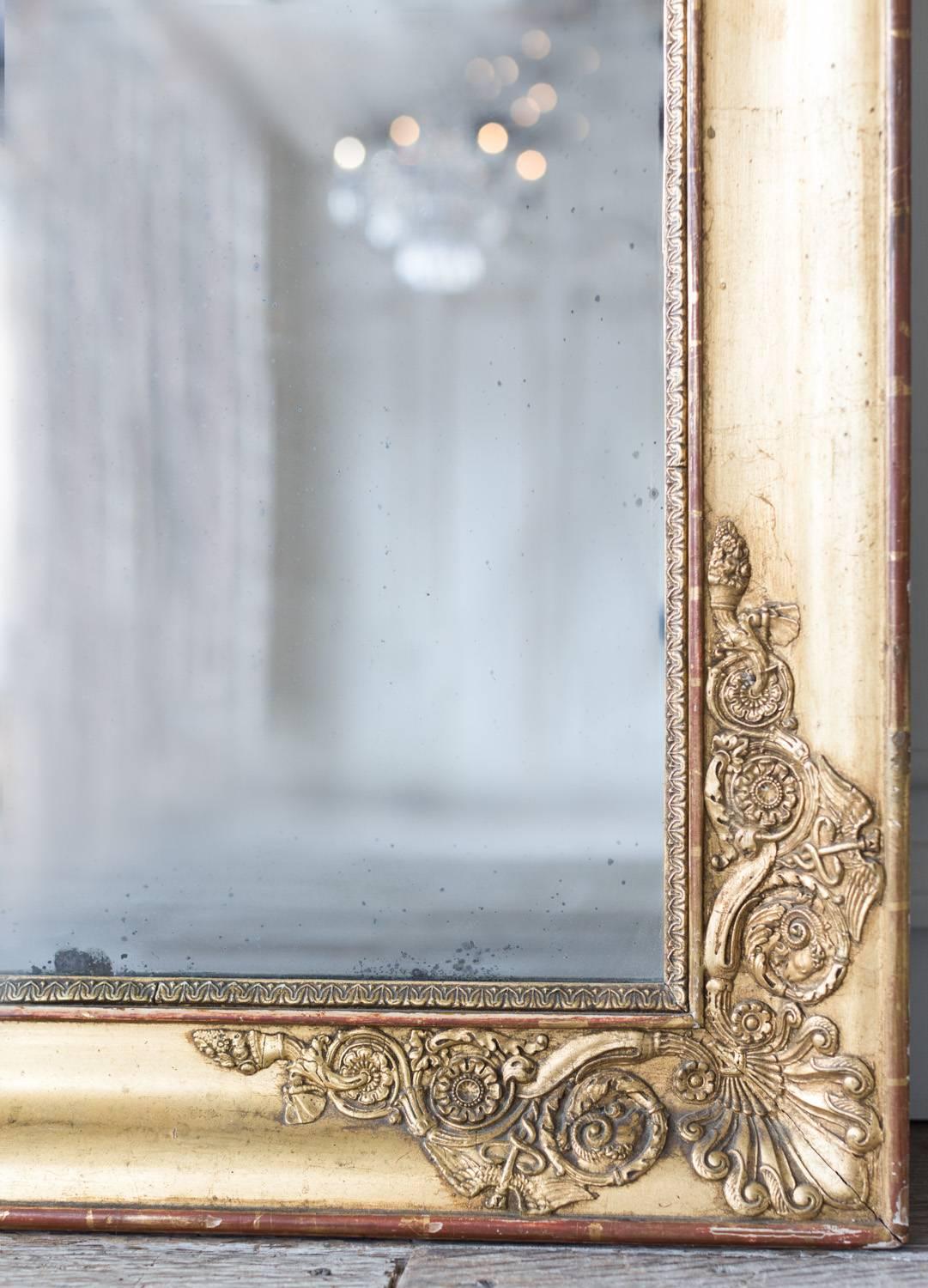 Gilded Antique Mirror, 1880 For Sale 2