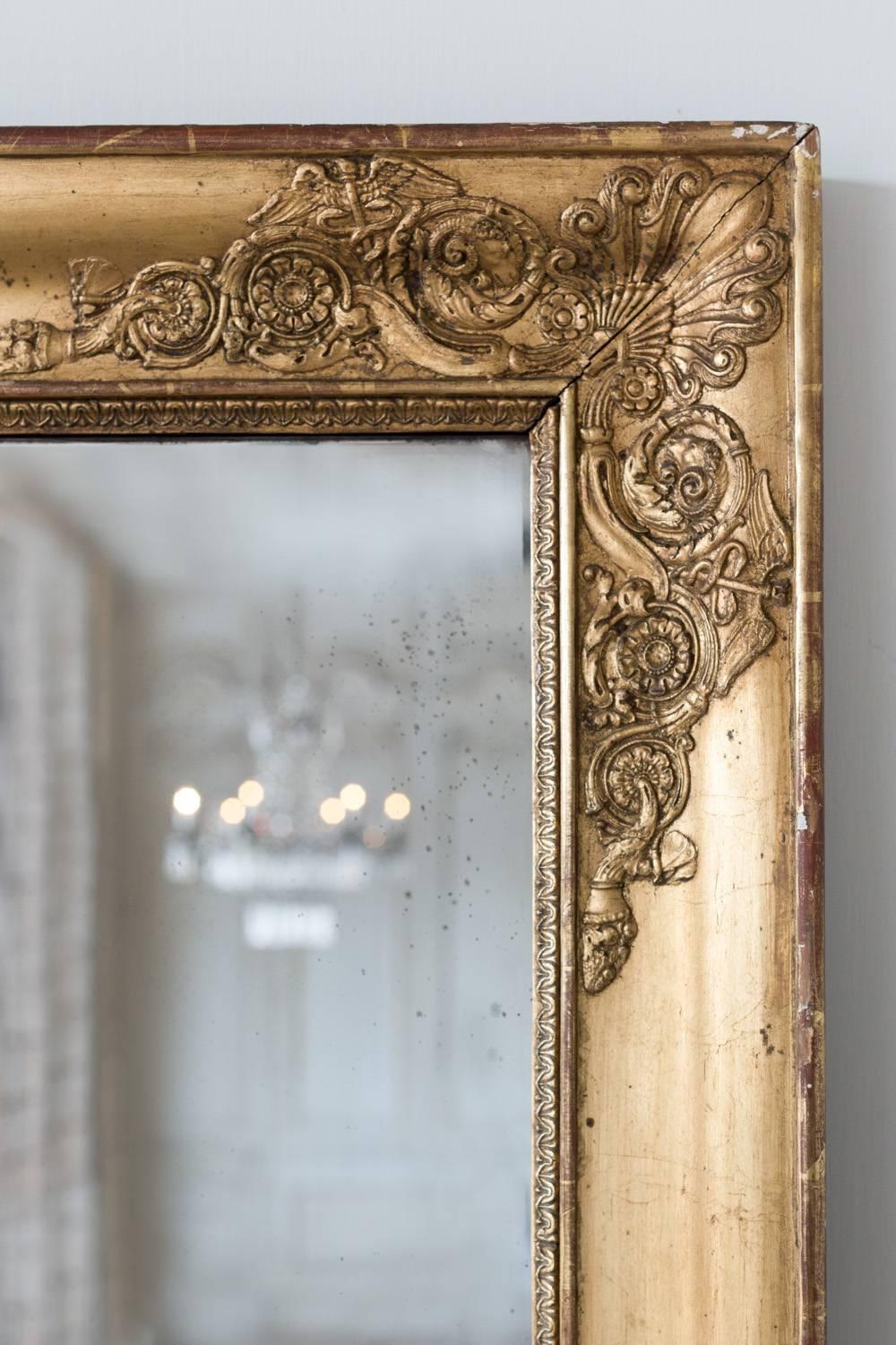 Gilded Antique Mirror, 1880 For Sale 4