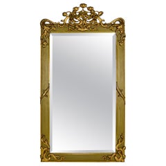 Specchio da camino dorato in stile Art Nouveau, Francia, 1890 circa