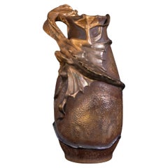 Gilded Art Nouveau "Web-Footed Sea Monster" Vase by RStK Amphora
