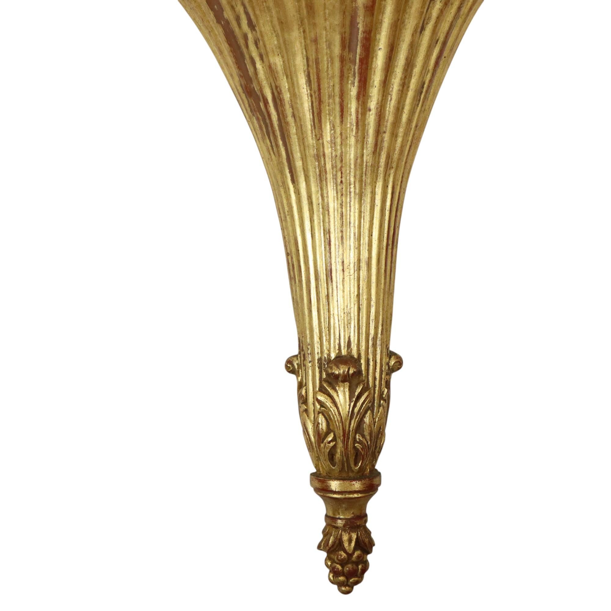 Gilded Baroque Style Mirror With Console Acanthus France For Sale 3