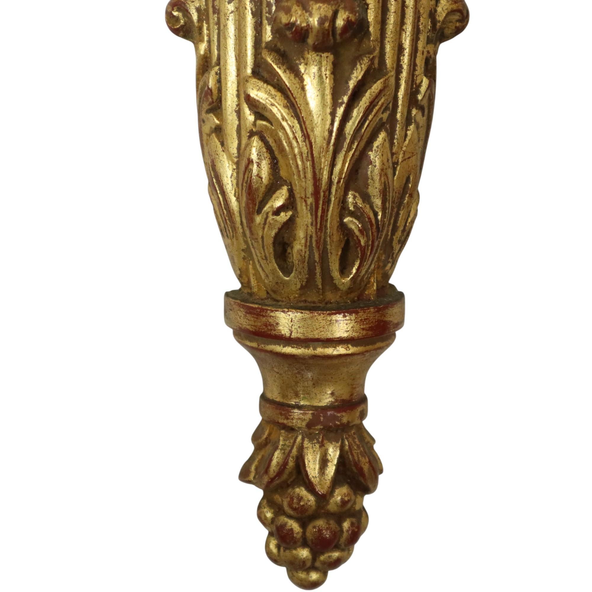 Gilded Baroque Style Mirror With Console Acanthus France For Sale 4