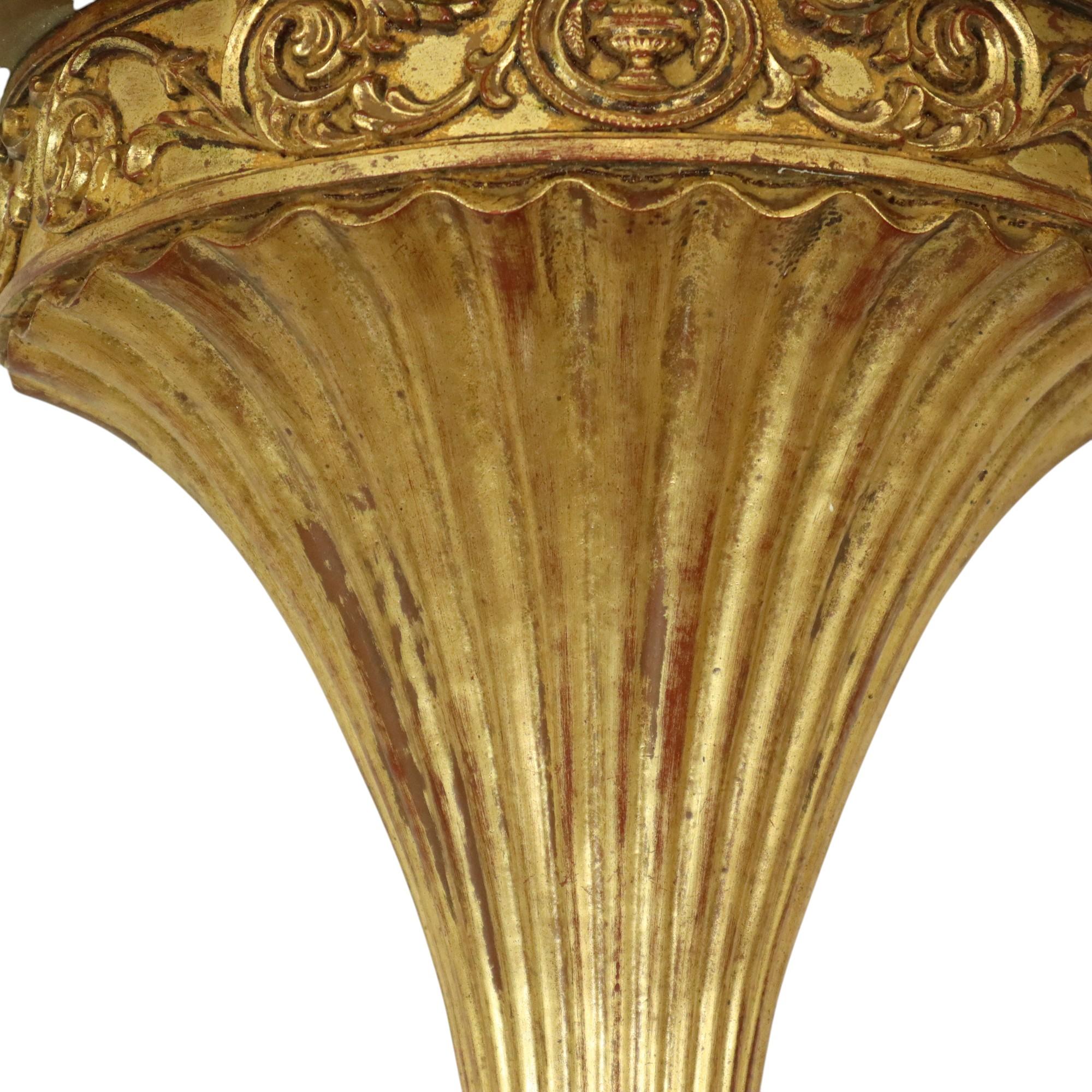 Gilded Baroque Style Mirror With Console Acanthus France For Sale 5