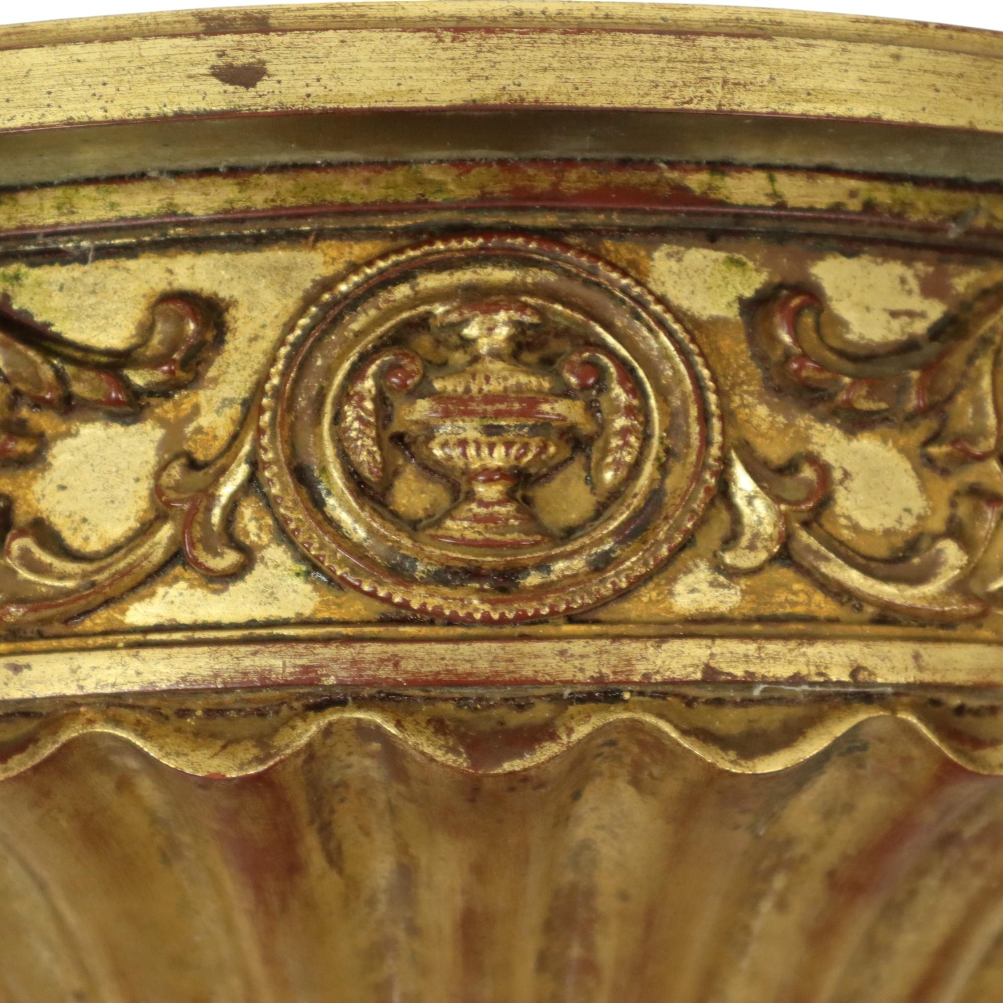 Gilded Baroque Style Mirror With Console Acanthus France For Sale 6