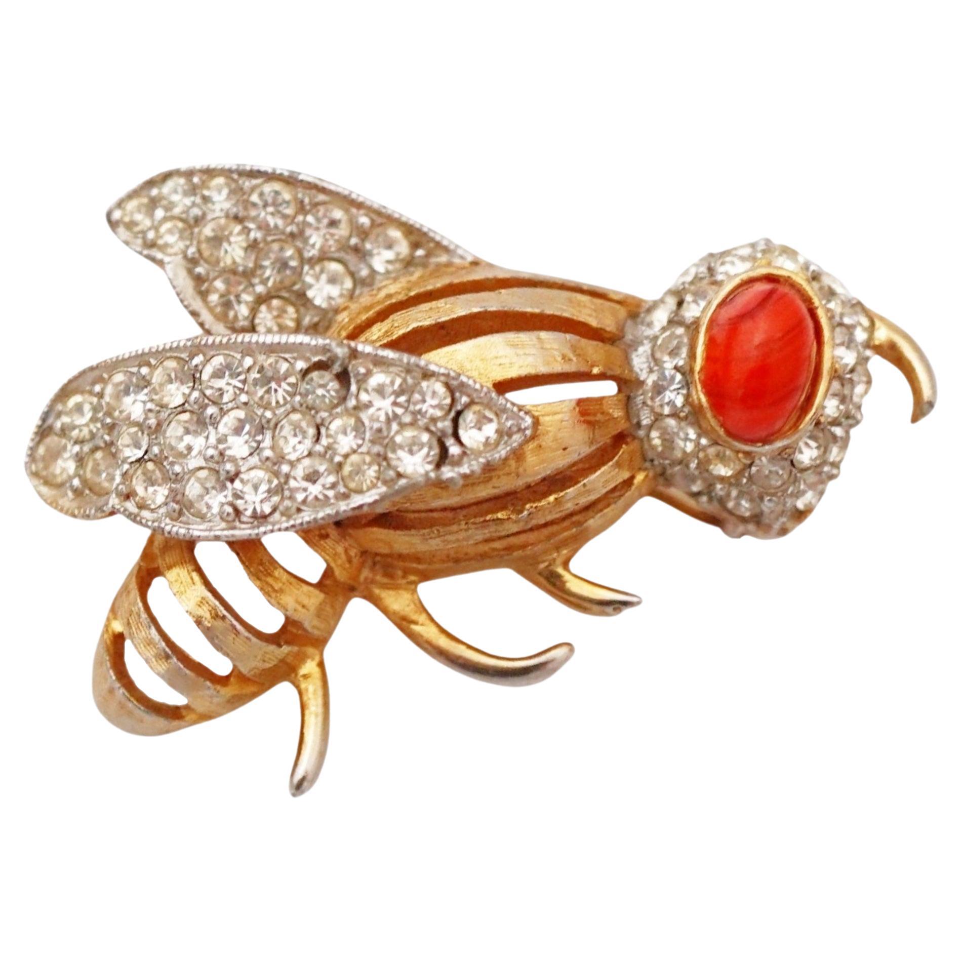 Gilded Bee Insect Brooch By Mimi di Niscemi, 1960s For Sale