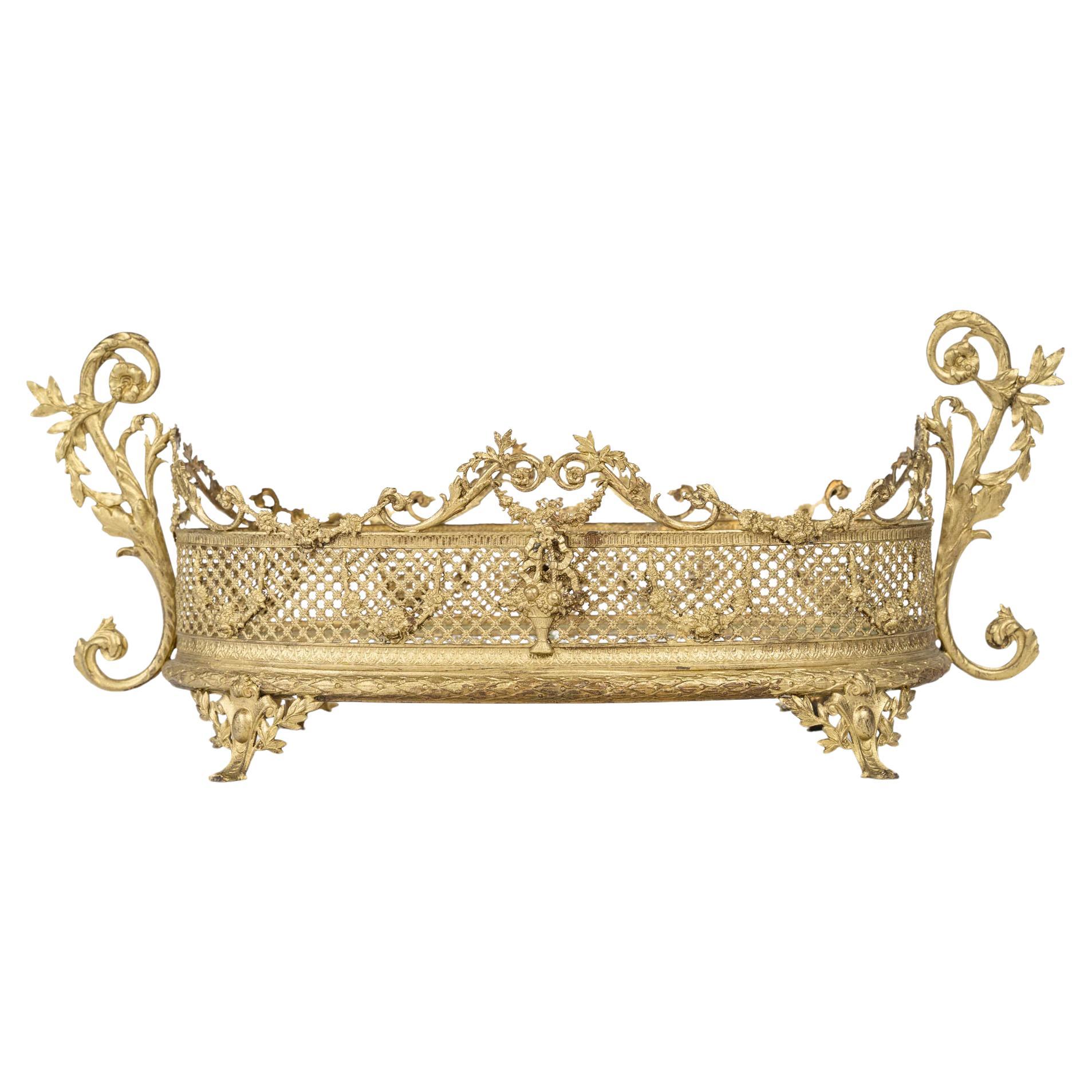 Gilded Brass and Crystal Bowl, Napoleon III Period, 19th Century. en vente
