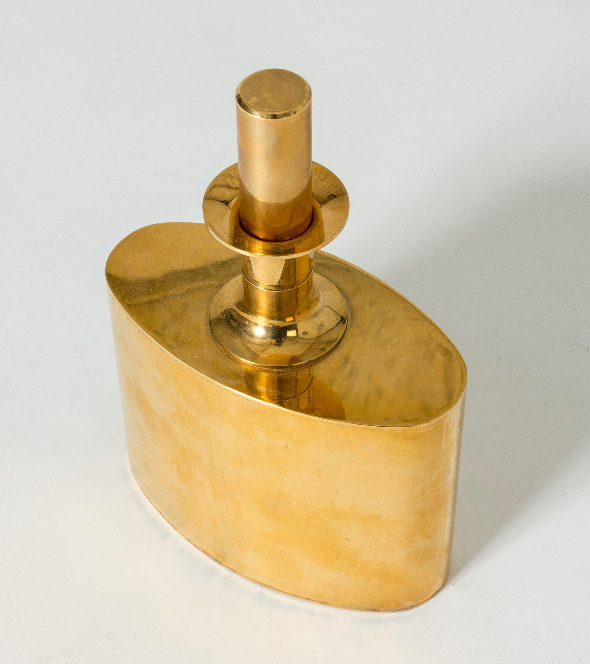 Swedish Gilded Brass Flask by Pierre Forssell for Skultuna