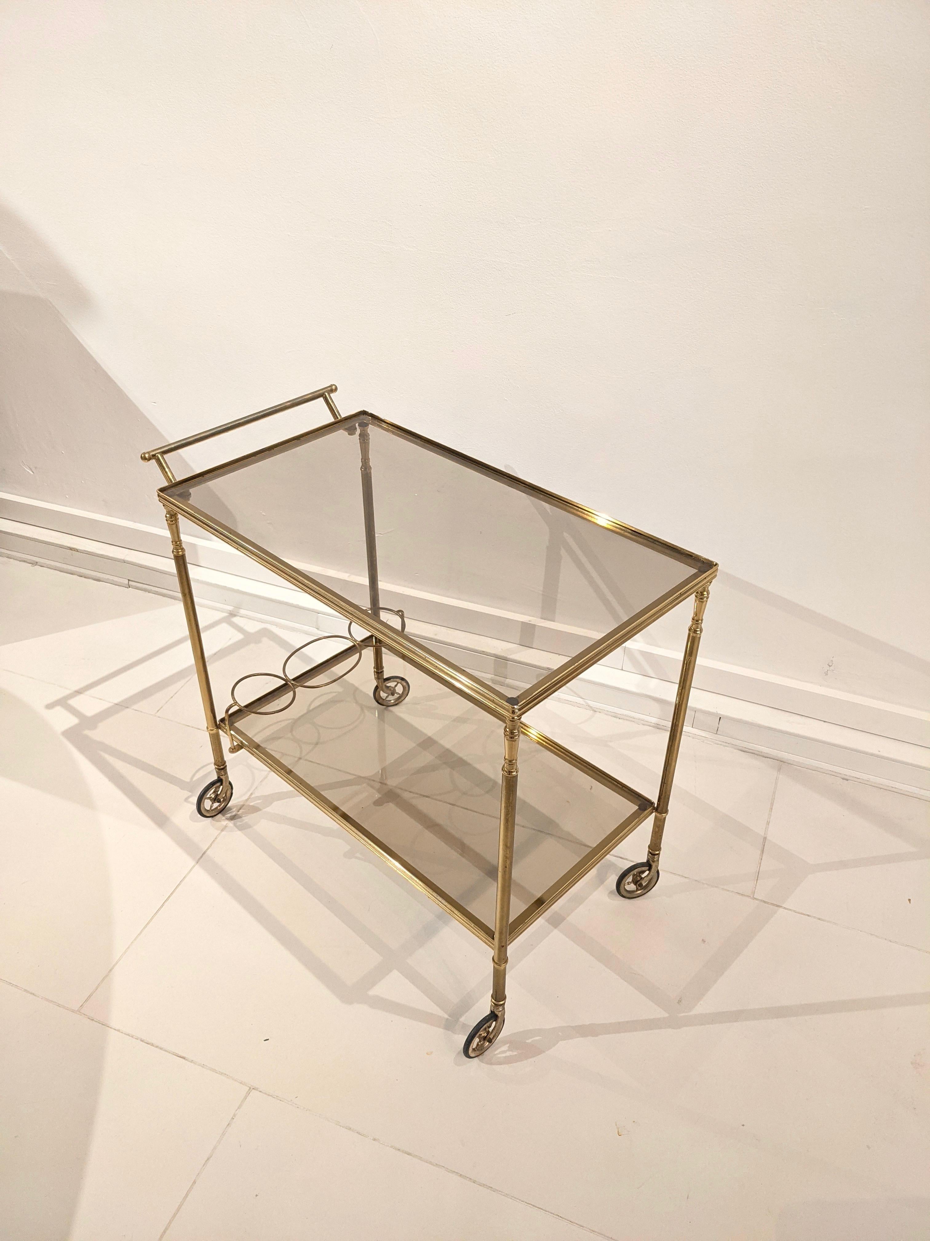 French Gilded Brass Trolley For Sale