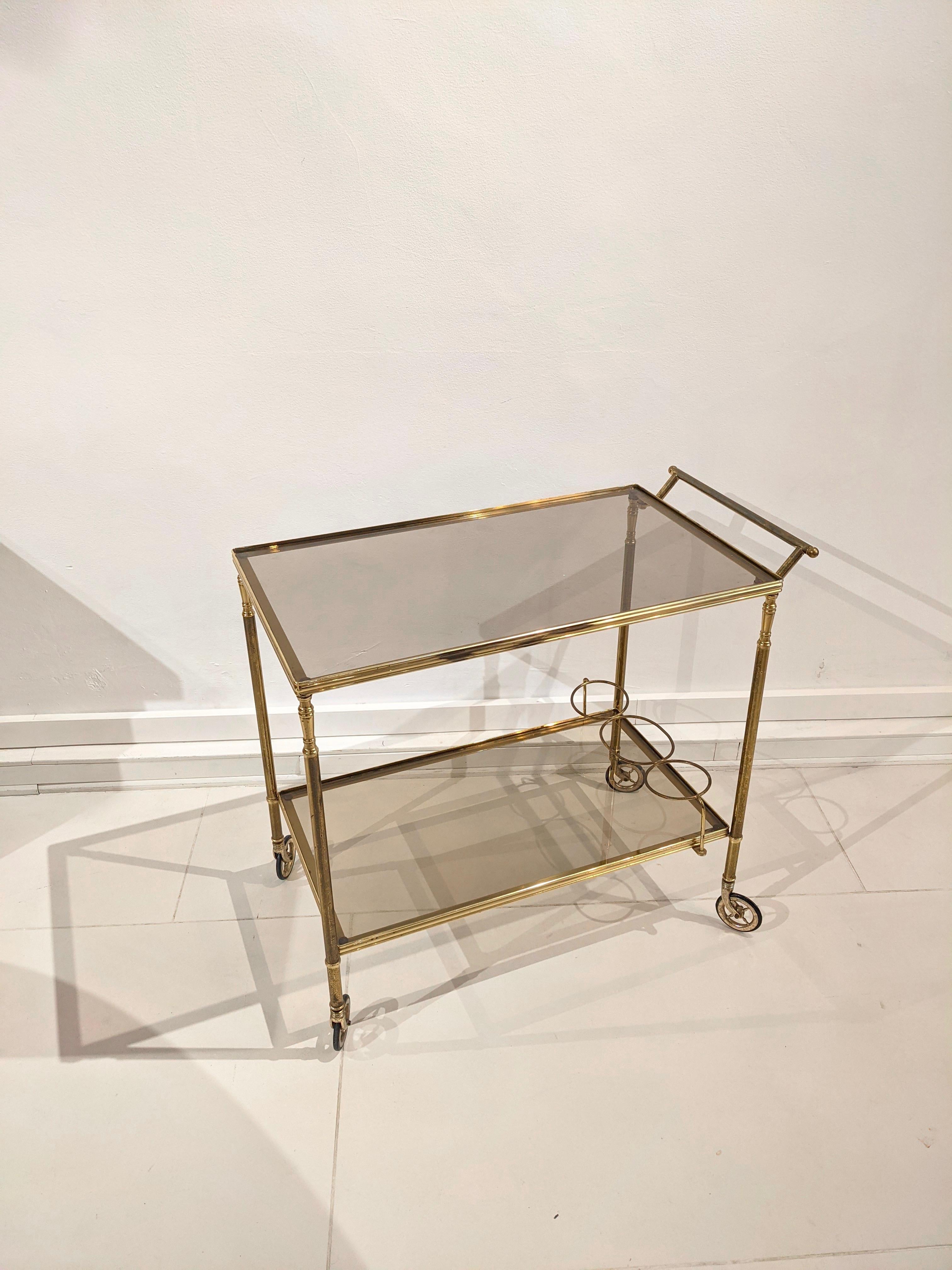 Late 20th Century Gilded Brass Trolley For Sale