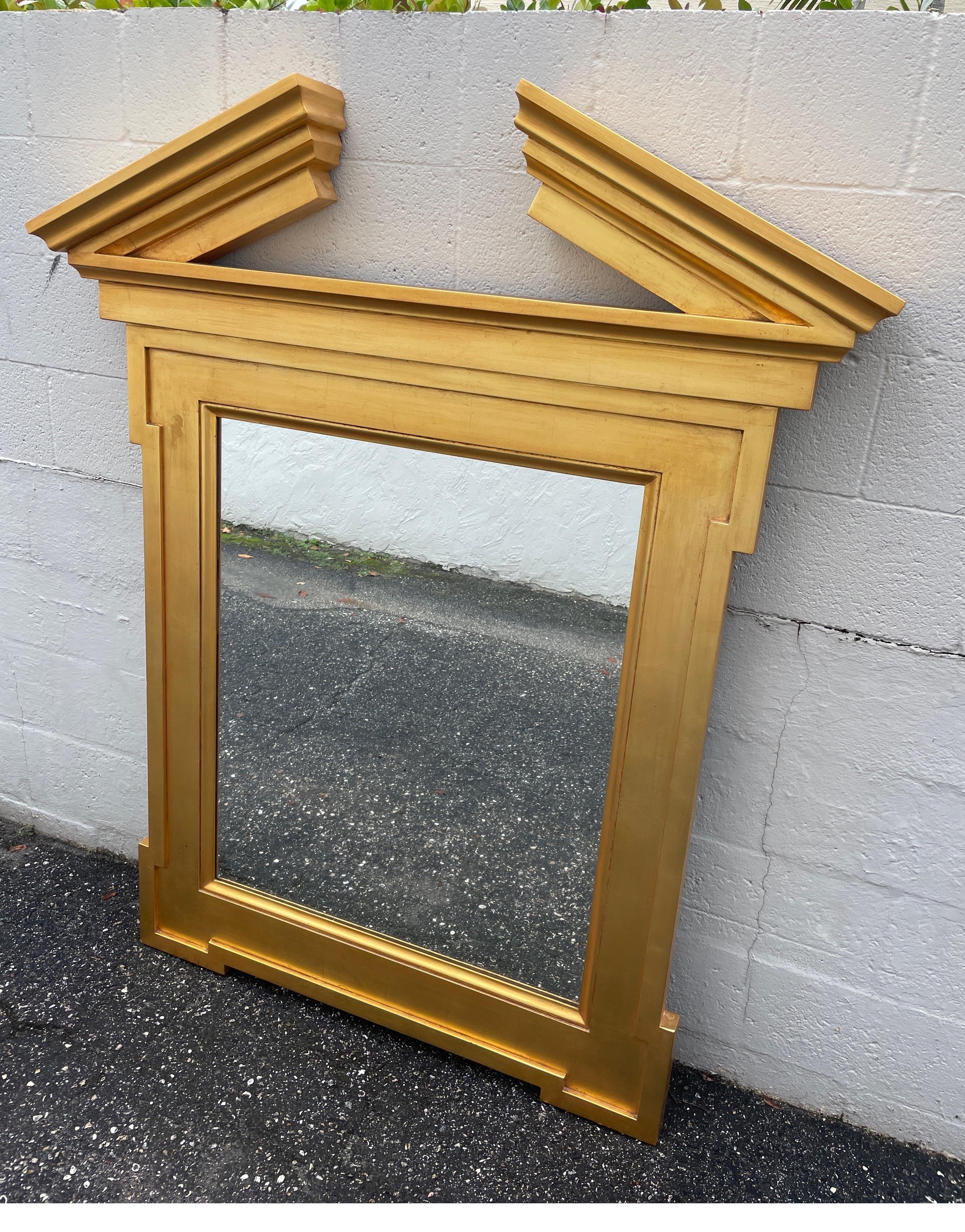 Vergoldeter Spiegel aus gebürstetem Zinn von Donghia (Neoklassisch) im Angebot