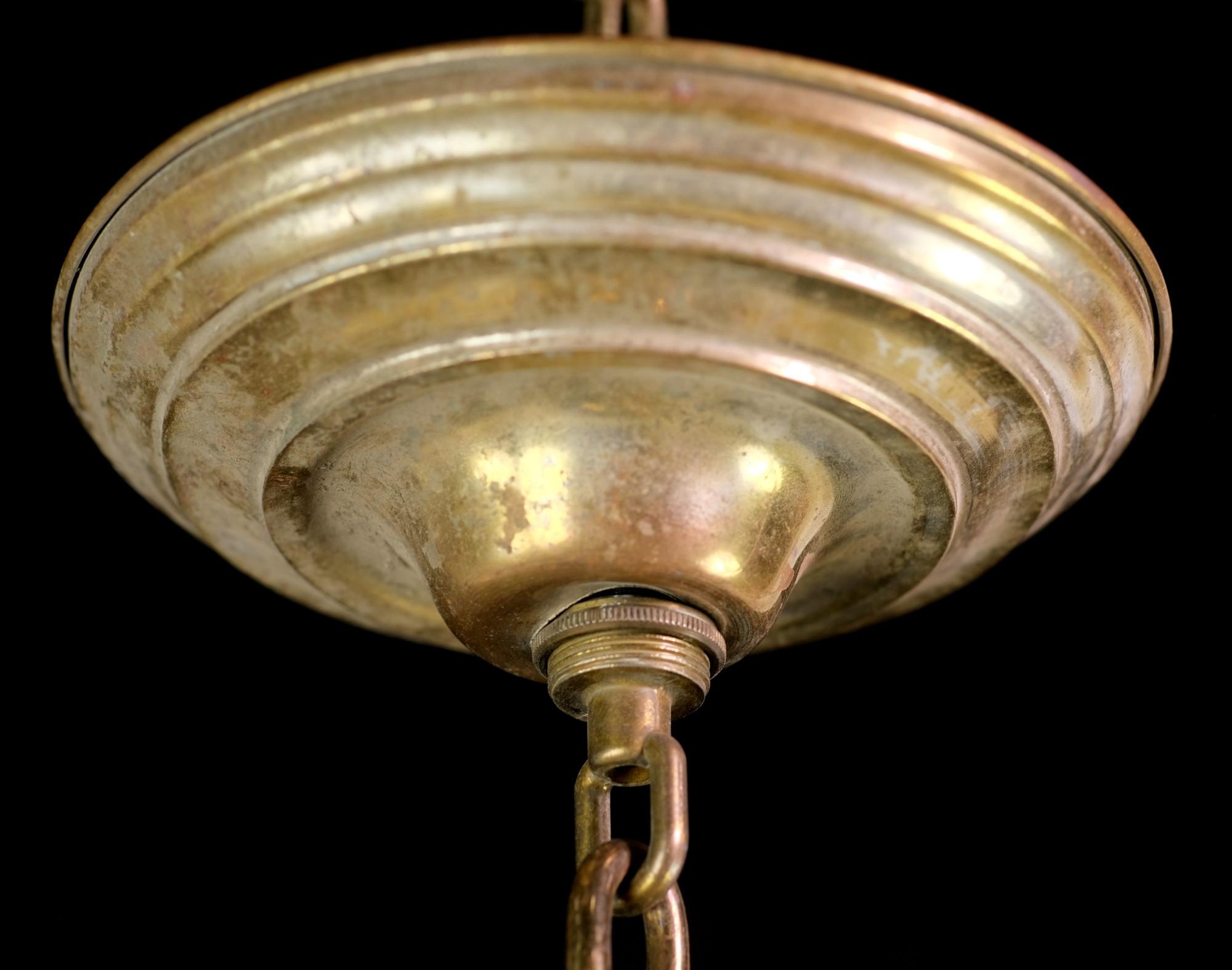 Gilded Bronze 5-Down Light Chandelier w/ Foliage Details Petite Antique For Sale 2