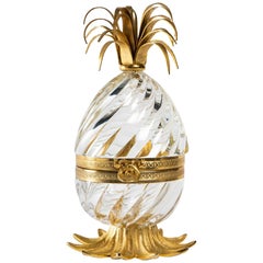 Gilded Bronze and Crystal Egg Candy Box
