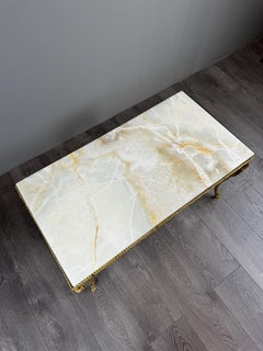Gilded Bronze And Marble Coffee Table, High-quality Decorative Work, 20th Cent.